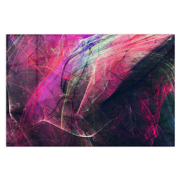 Стъклен панел за гръб на кухня, ARTHUB, Pink Abstract Lines, 50x70cm