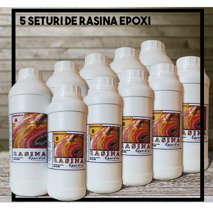 Set Rasina epoxidica transparenta RL1941, DEVE, 5kg rasina si 2.5 kg ...
