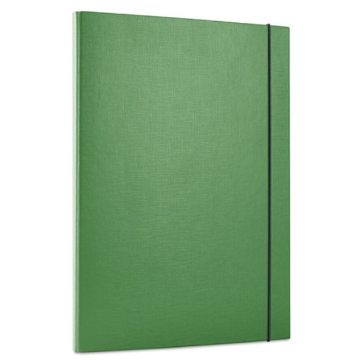 Dosar cu banda elastica, 15mm, Polipropilena, Verde