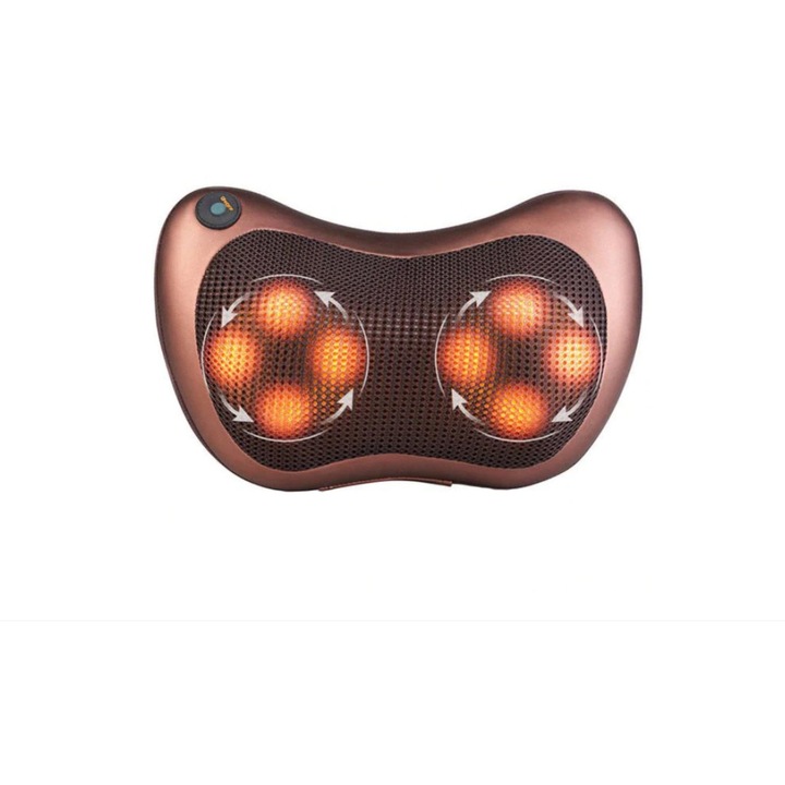 Aparat tip perna de masaj pentru gat, brate, spate, picioare cu bile rotative, termoterapie, SmartK