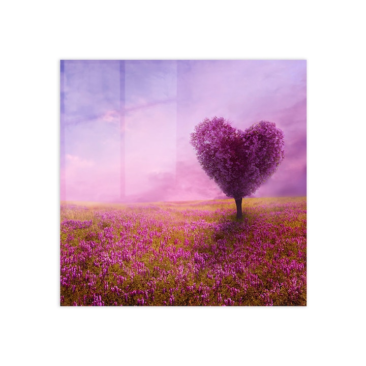 Стъклен панел за гръб на кухня, ARTHUB, Tree of Love, 100x100cm