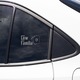 Sticker decorativ perete, auto si geam, Low familia cards versiunea 2, Gri, 19 cm