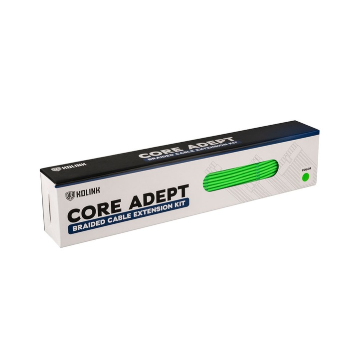 Kolink Core hosszabbító kábelkészlet, 3 kábel 300 mm, 3 kábel 350 mm, zöld