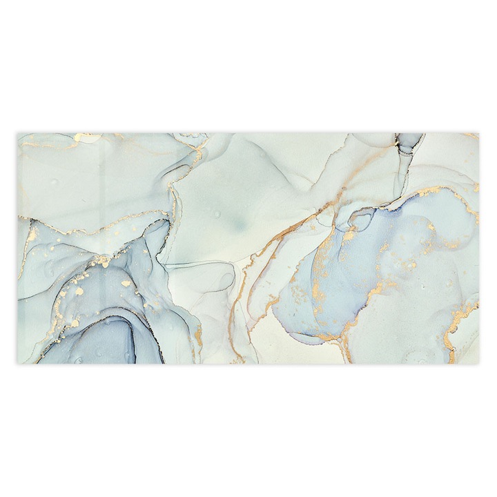 Konyhai üveg hátfal, White Marble Shades, 60x150cm