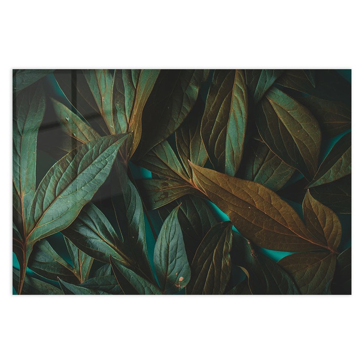 Konyhai üveg hátfal, Blue Foliage, 60x80cm