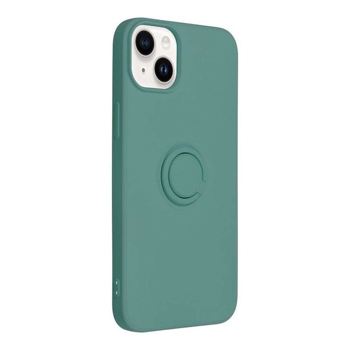 Telefontok iPhone 14 Plus - Forcell Silicone Ring zöld tok kitámasztóval