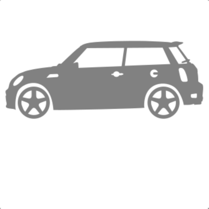 Sticker decorativ perete, auto si geam, Mini cooper lateral, Gri, 25 cm