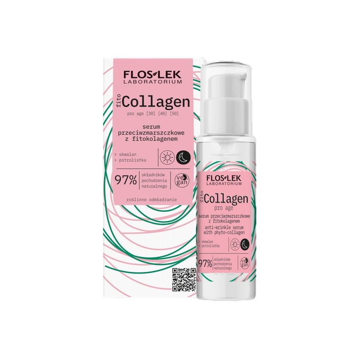 Серум против бръчки с фитоколаген, Flos-Lek, 30 мл