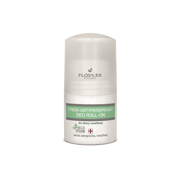 Antiperspirant roll-on, Floslek Fresh, Pentru piele sensibila, 50 ml
