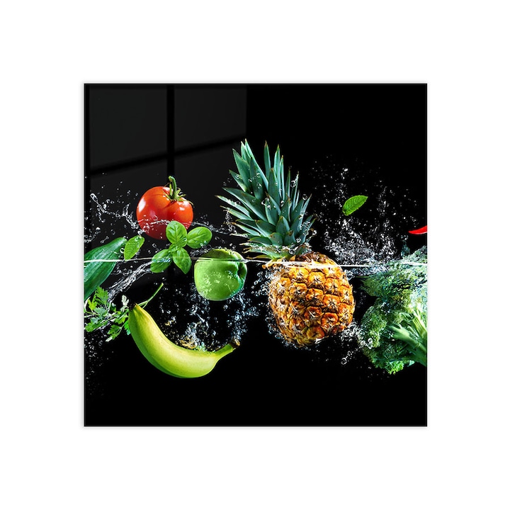 Стъклен панел за гръб на кухня, ARTHUB, Fresh Fruits, 100x100cm