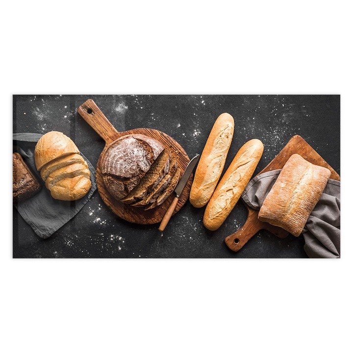 Panou Sticla Bucatarie, Fresh Bread, 60x150cm