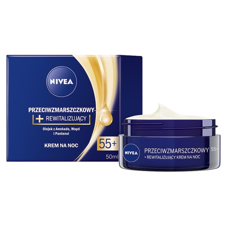 Crema de noapte anti-rid Nivea, 55+, 50 ml