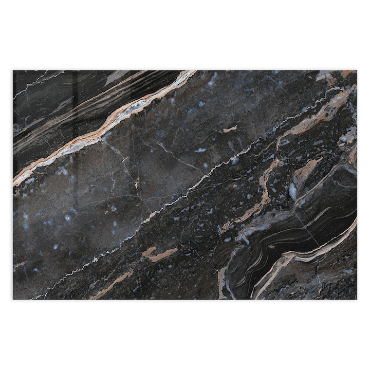 Стъклен панел за гръб на кухня, ARTHUB, Dark Color Marble, 80x120cm