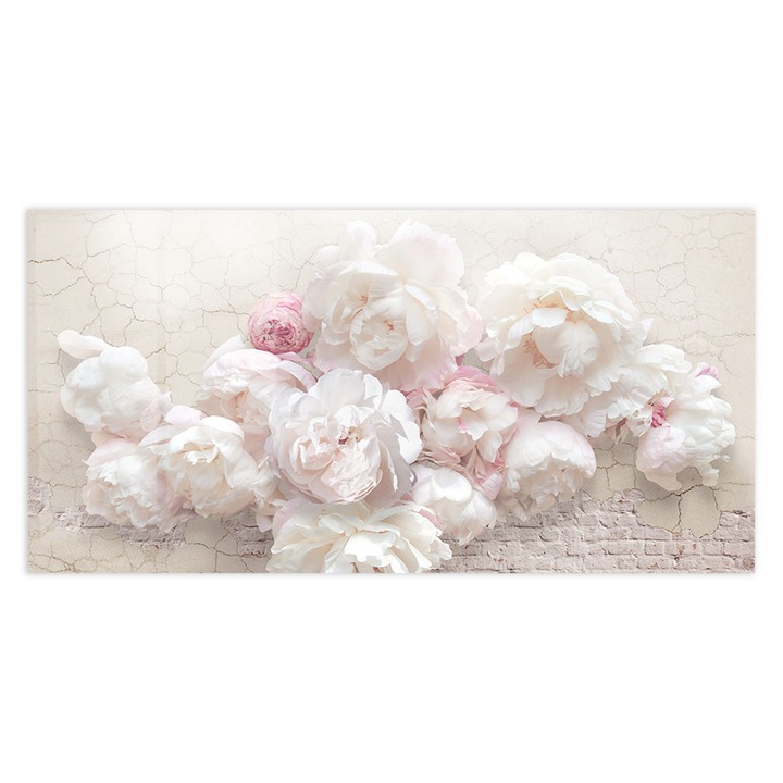 Panou Sticla Bucatarie, Delicate Peonies, 60x120cm