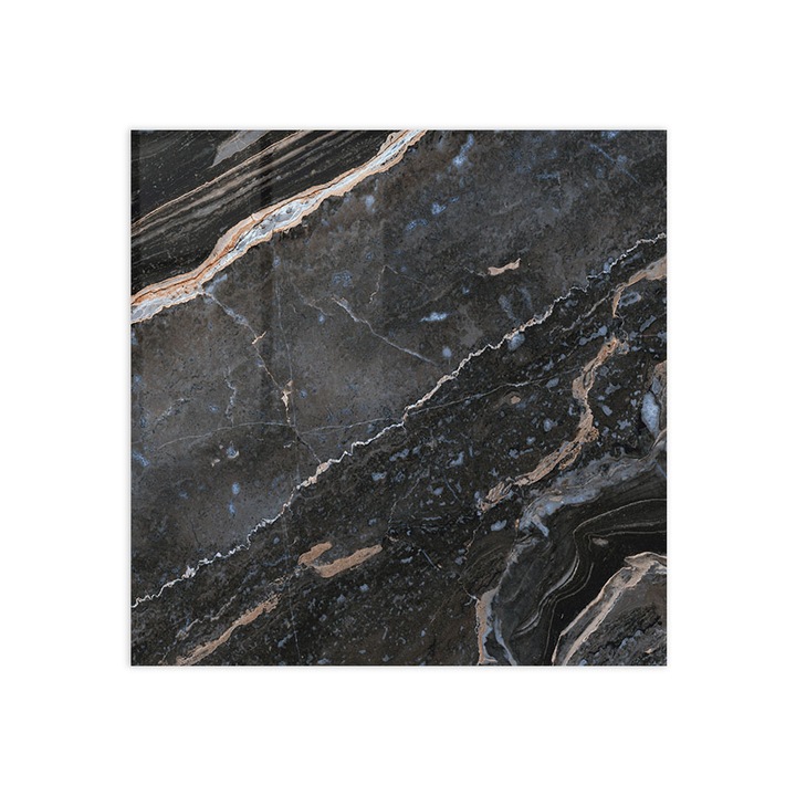 Konyhai üveg hátfal, Dark Color Marble, 100x100cm