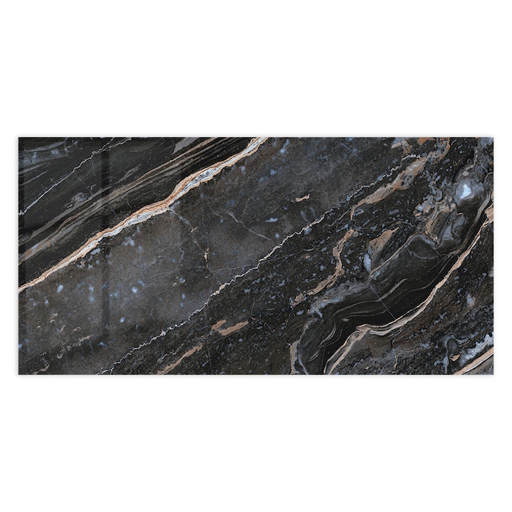 Стъклен панел за гръб на кухня, ARTHUB, Dark Color Marble, 60x150cm