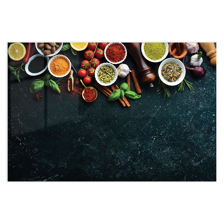 Konyhai üveg hátfal, Colored Spices, 60x80cm