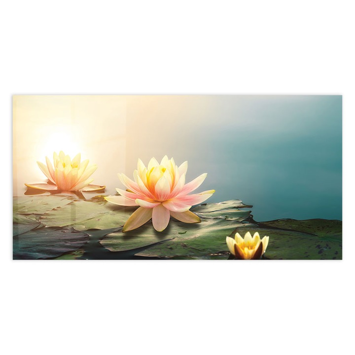 Konyhai üveg hátfal, Closeup Lotus Flower, 60x150cm