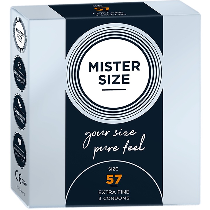 Презервативи Mister Size, Латекс, 3 броя