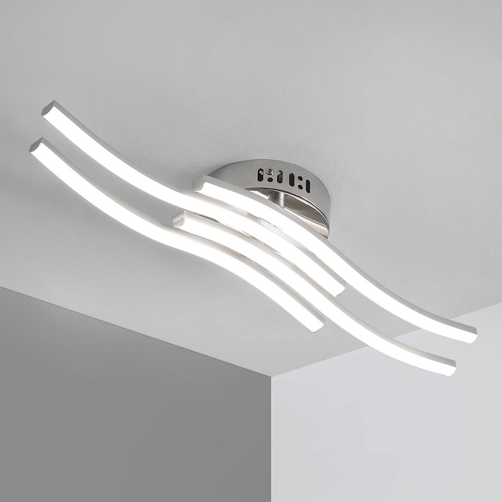 Lustra Toolight, Lumina Rece, Aluminiu/Inox, 60 x 12 x 9 cm, Argintiu