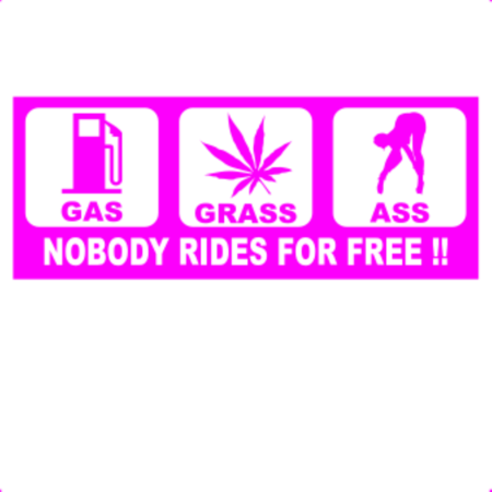 Sticker decorativ perete, auto si geam, Nobody rides for free, Roz, 19 ...