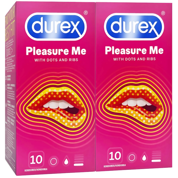 Óvszer készlet, Durex, Pleasure Me, 56 mm, 20 db