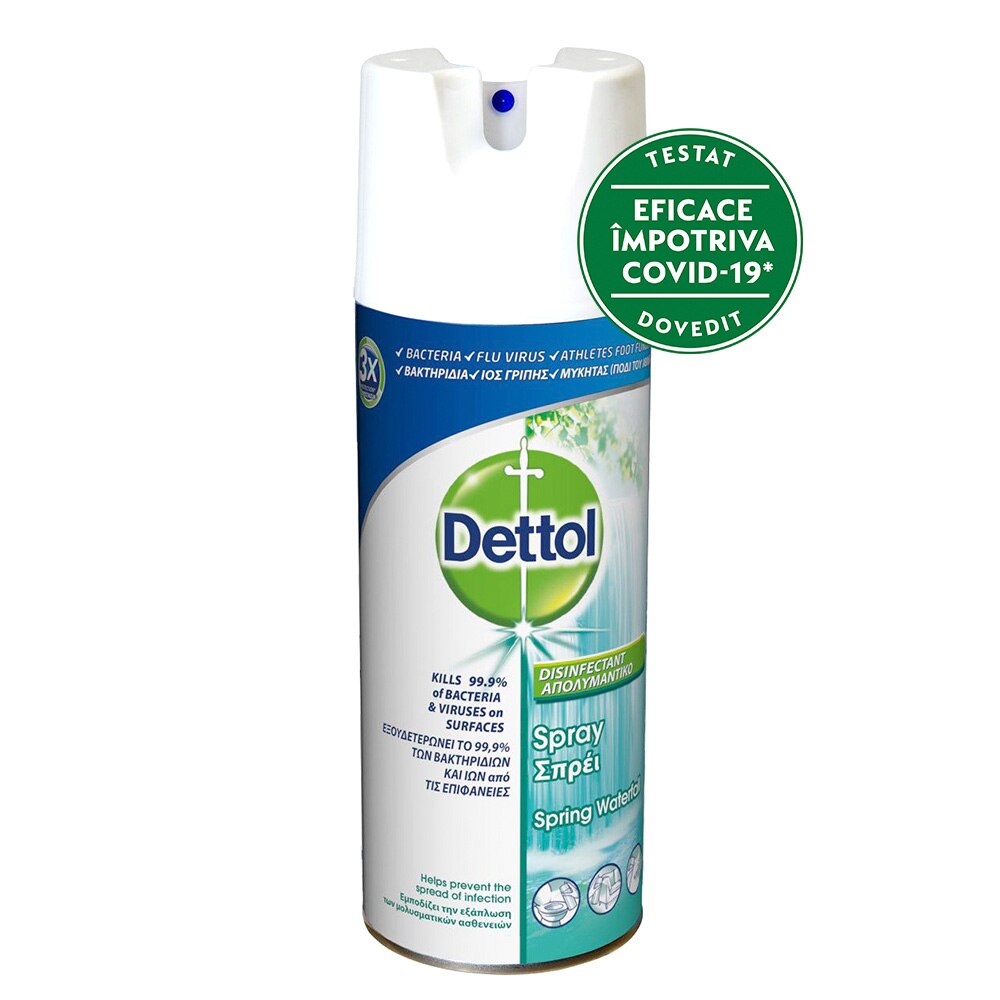 Spray dezinfectant suprafete Spring Waterfall Dettol, 400 ml