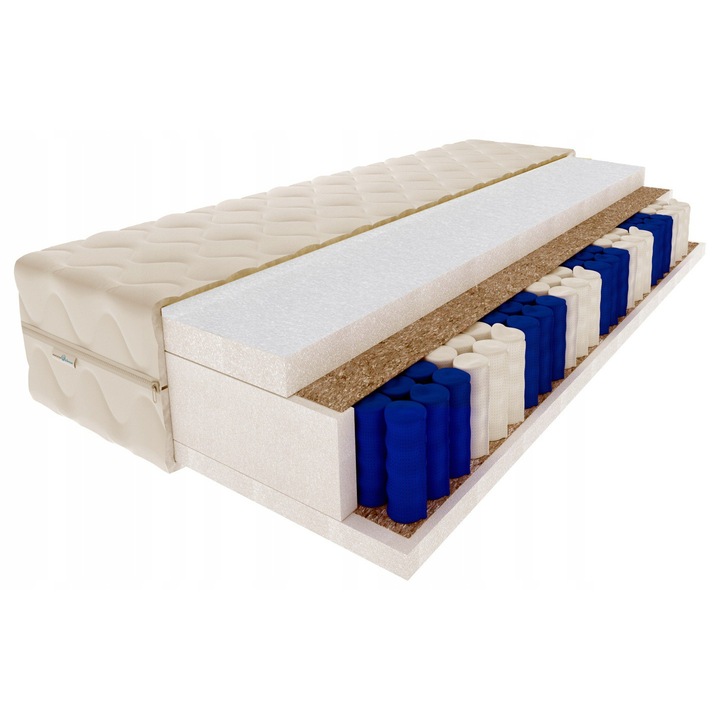 Matrac, rugók / poliuretán hab, 90x200x20 cm, fehér