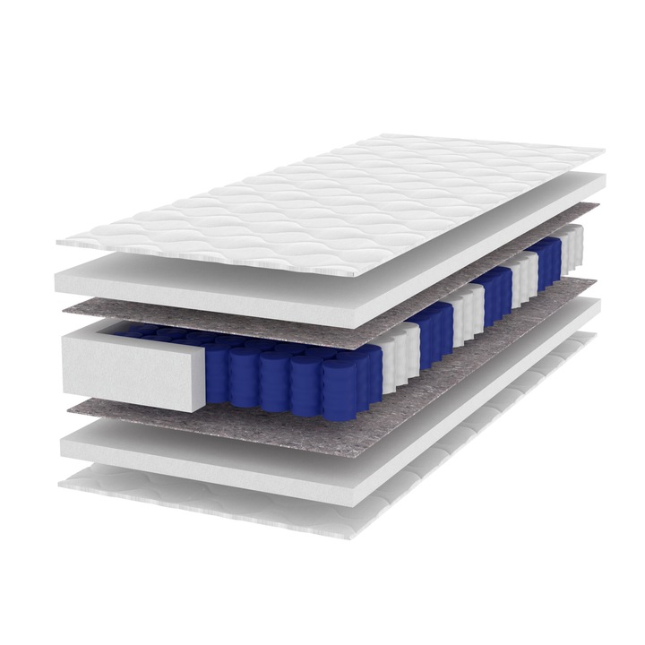 Saltea copii, Spuma poliuretanica, 120x200x16 cm, Alb