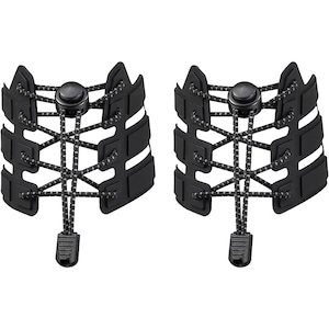 Sireturi Elastice cu sistem NO TOUCH cu Locker Endurance Sports, Reflectorizante, Negru