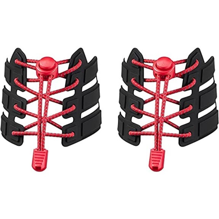 Еластични връзки със система NO TOUCH с Locker Endurance Sports, Светлоотразителни, Червени