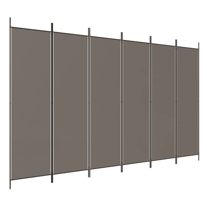 Параван за стая vidaXL, 6 панела, Антрацит, 300x200 cм, Текстил