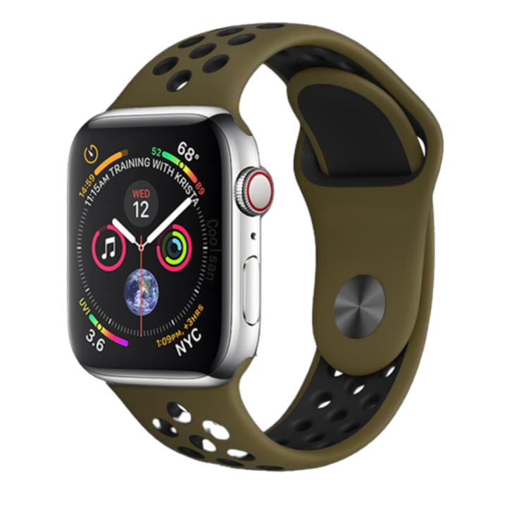 Каишка fixGuard Sport Silicone за Apple Watch 38 / 40 / 41mm, Black Brown
