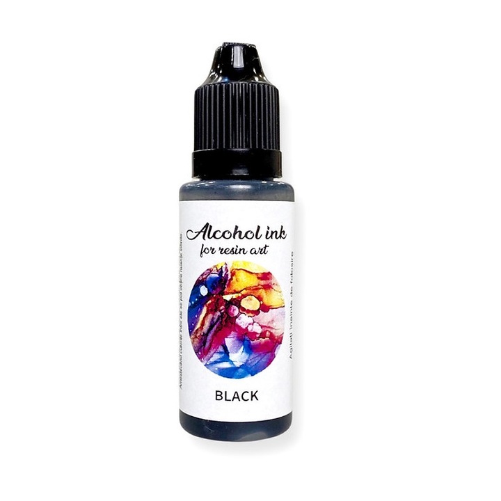 Színezék Alkohol tinta gyanta art szuperkoncentrátum fekete 20ml epoxigyantához, art line DEVE, fekete folyékony pigment