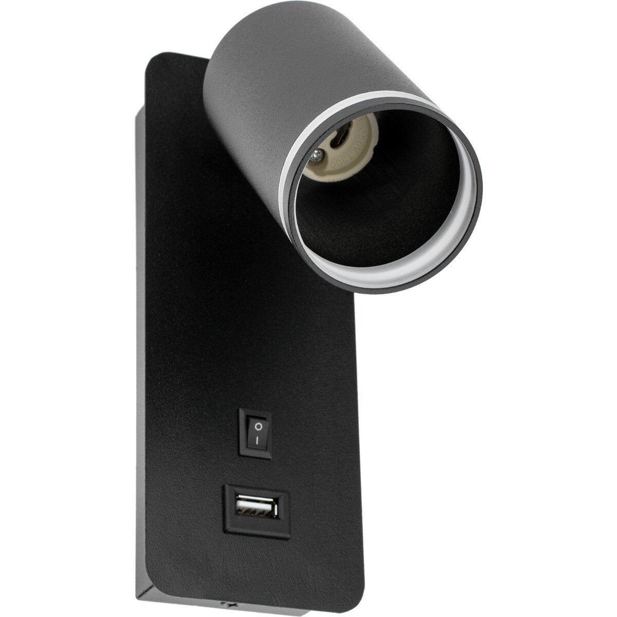 Spot orientabil Ring, 1 bec, dulie GU10, USB 5V 2A, cu intrerupator