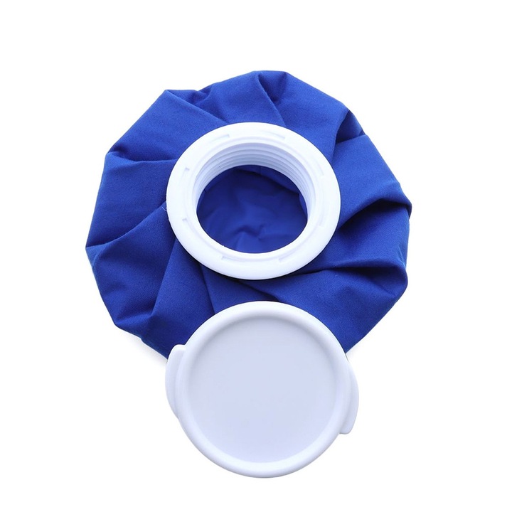 Punga medicinala pentru comprese de gheata/caldura, Zola®, impermeabila si reutilizabila, albastra, capacitate 450ml