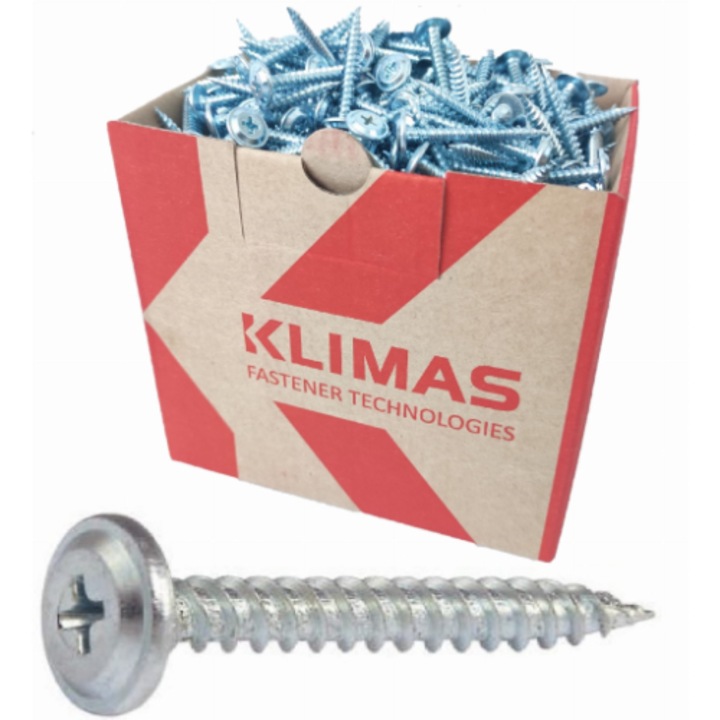 Surub saiba galvanizat, Wkret-Met, Otel Carbon, 4,2x16 mm, 1000 buc.