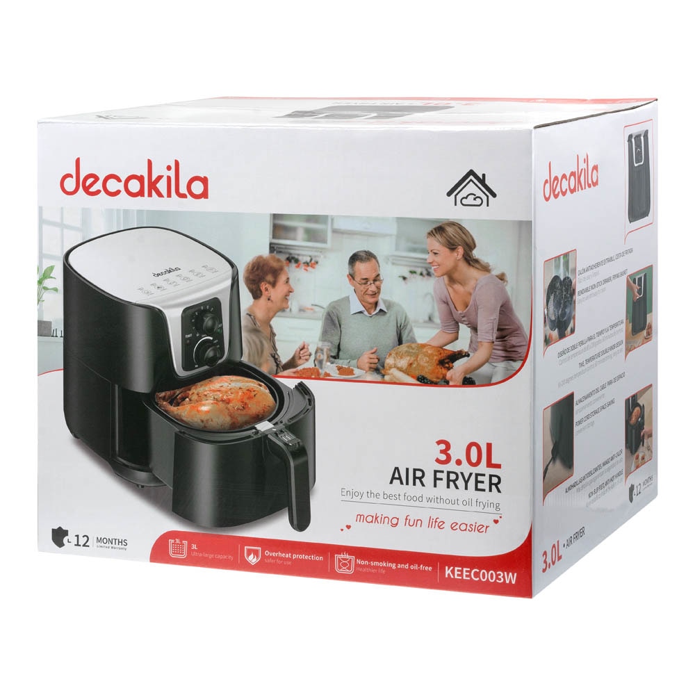 Friteuza Decakila Air Fryer, 3 L, 1300 W, Negru - EMAG.ro