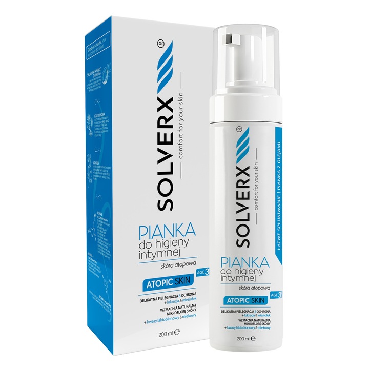 Spuma pentru igiena intima Solverx Atopic, 200ml