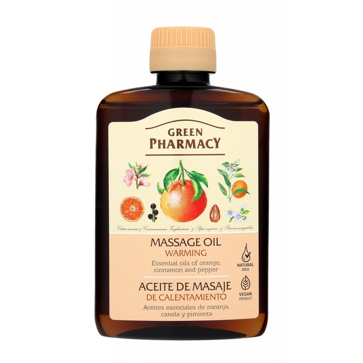 Масажно масло Green Pharmacy, Elfa Pharm, Етерични масла, 200 мл