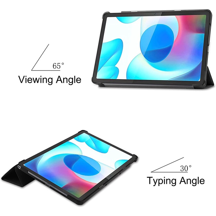 Husa pentru tableta Realme Pad 10.4 inch, Sigloo, Model Simple Black