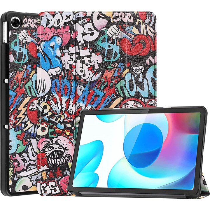Husa pentru tableta Realme Pad 10.4 inch, Sigloo, Model Graffity