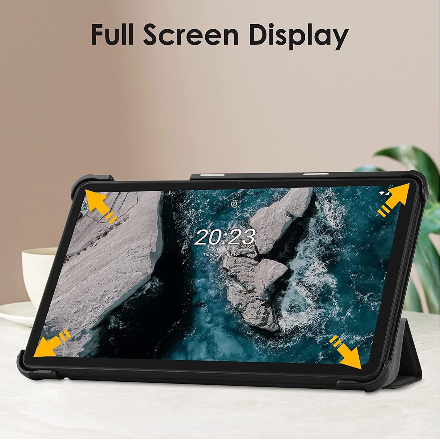 Husa Slim Sigloo, Smart Cover, Trifold, pentru tableta Nokia T21 2022, 10,4inch, model Simple Black