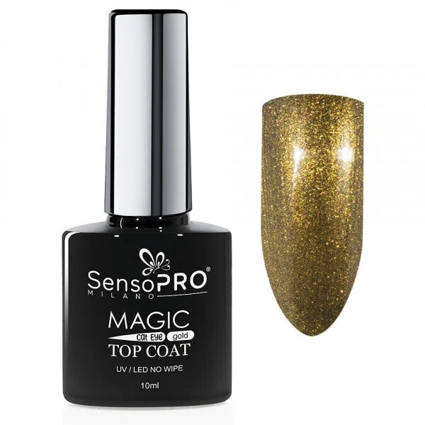 Top Coat Cat Eye SensoPRO Milano 10ml, Gold eMAG.ro