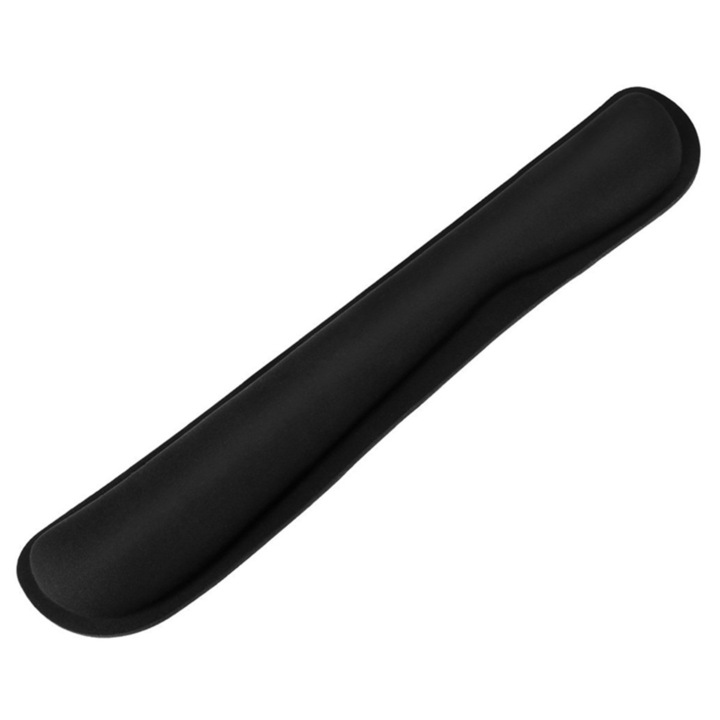 Suport ergonomic din spuma pentru tastatura, Zola®, negru, 46x8.5x2 cm