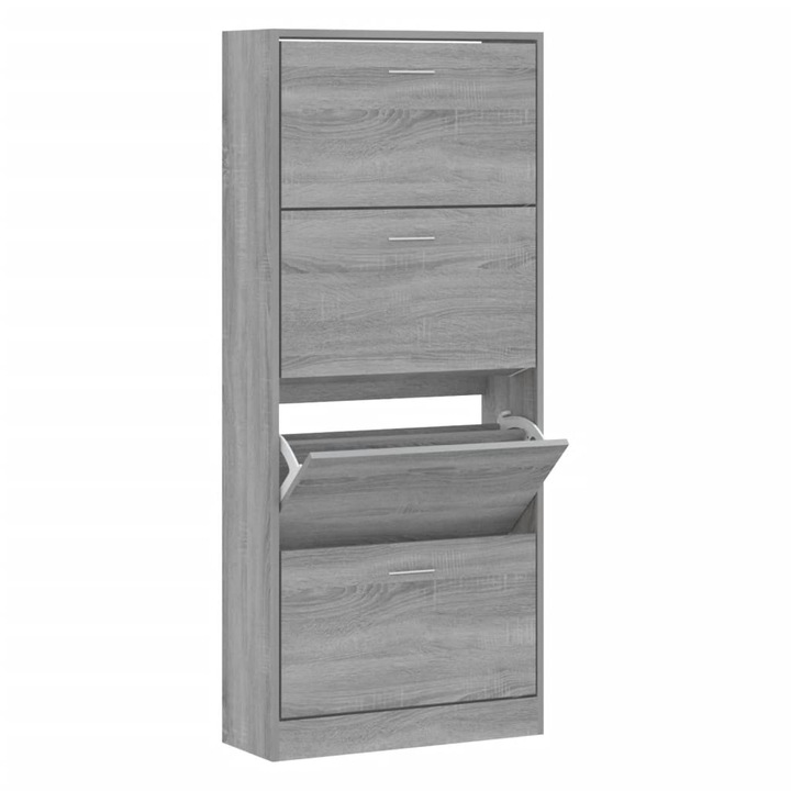 Pantofar vidaXL, gri sonoma, 63x24x147 cm, lemn prelucrat