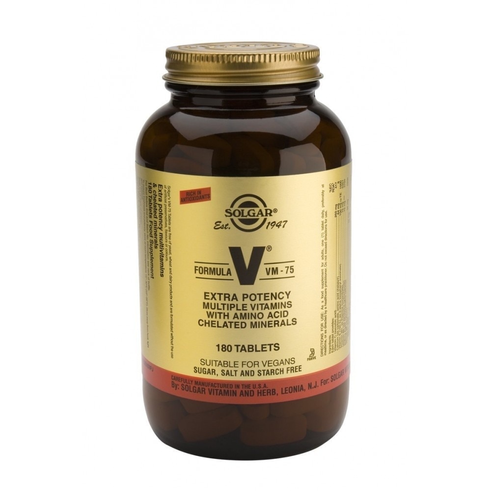 Solgar, Formula V, VM-75, vitamine multiple cu minerale chelatate, 180 ...