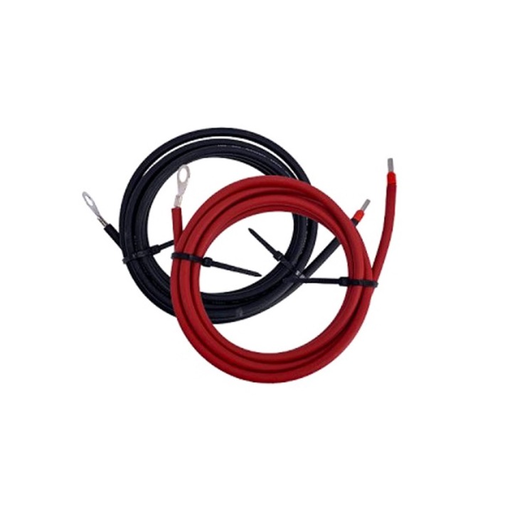 Свързващ кабел за контролер-батерия, SolarFam, 2x2m, 4mm² червен/черен