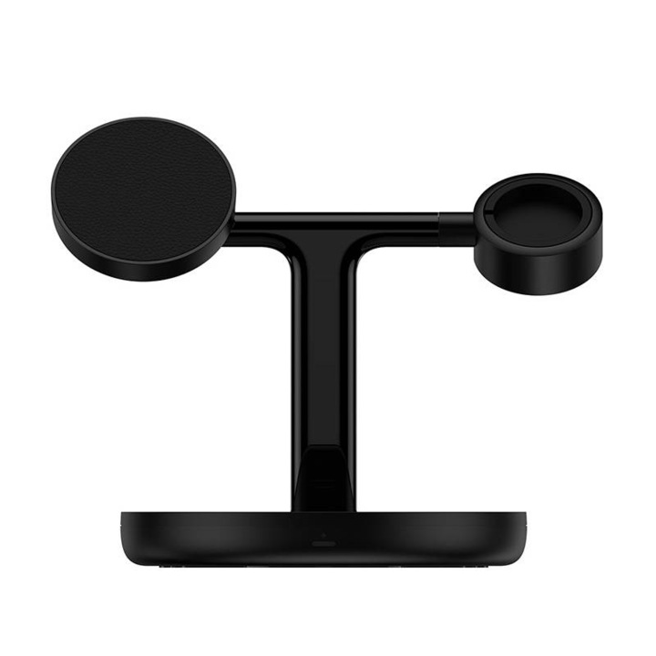 Baseus Swan Mágneses töltőállvány, 20W, 3 az 1-ben, fekete