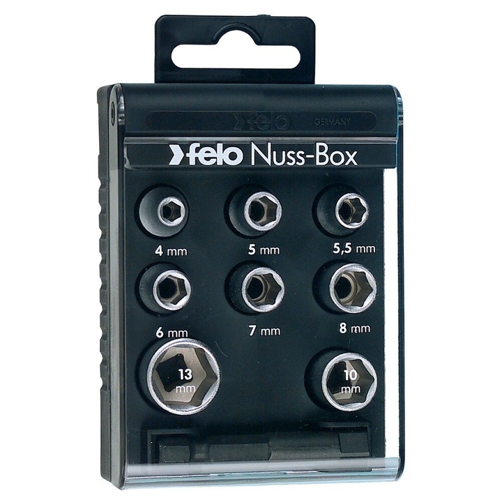 Set capete chei tubulare Felo, 1/4", 4-13mm, 8 piese